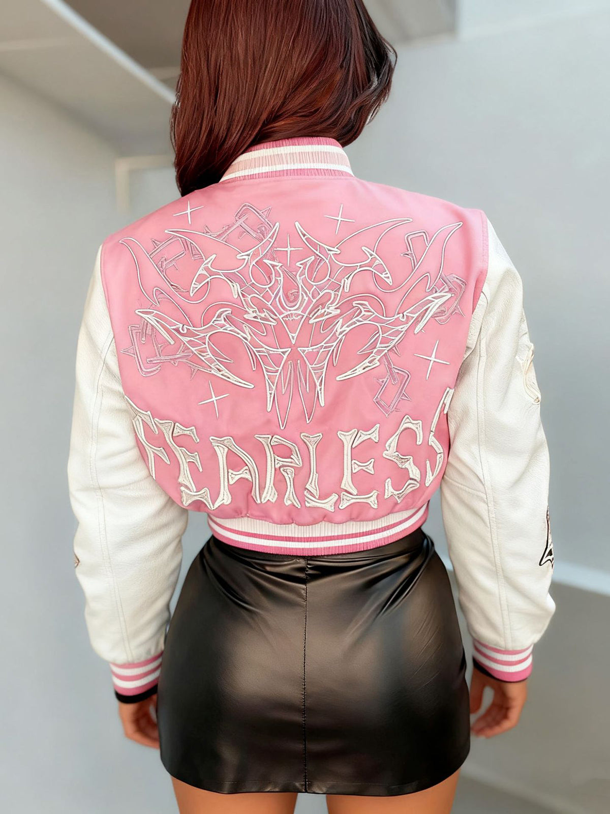 Print Double Layer Baseball Jacket