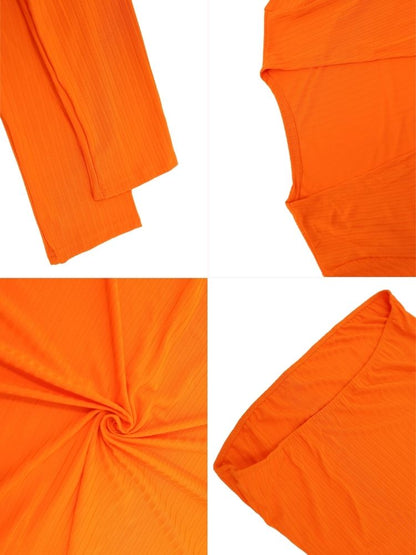 Conjuntos de cárdigan y vestido de tubo de color sólido de talla grande de dos piezas 