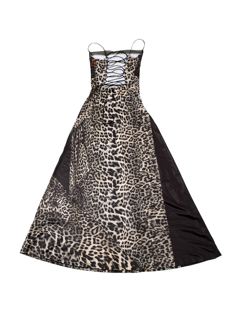 Leopard Lace Patchwork Dress