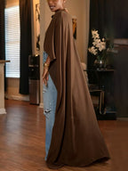 Mesh Batwing Sleeve Cloak Top