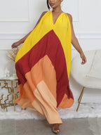 Color Block Sleeveless Maxi Dress