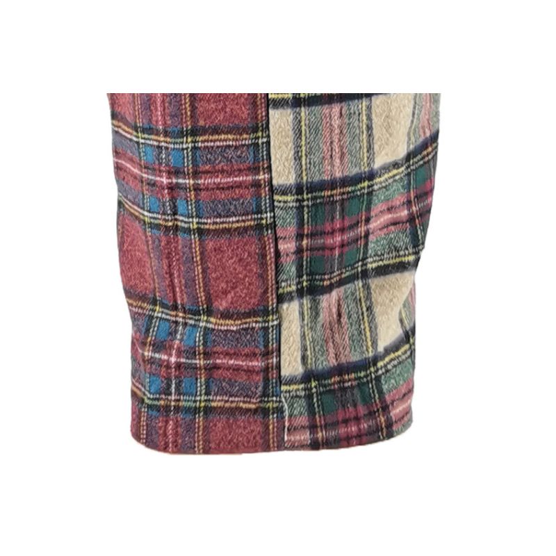 Abrigo de lana con patchwork a cuadros