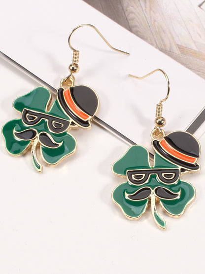 St Patrick's Day Clover Beer Earrings
