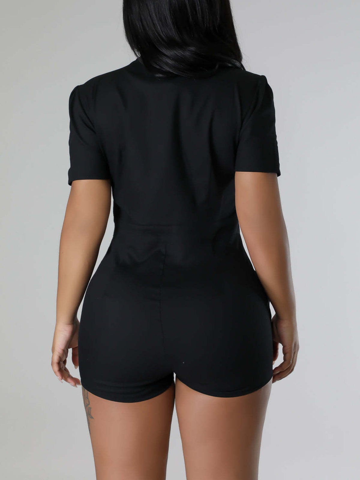 Short Sleeve Zip Utility Cargo Romper