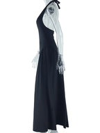 Elegant Halter Neck Solid Color Dress