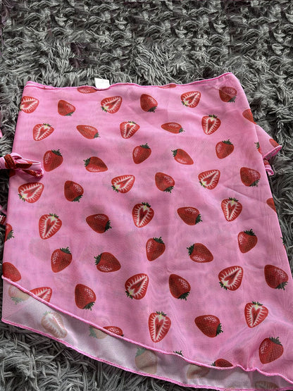 Three-Piece Mesh Drawstring Bikini Set