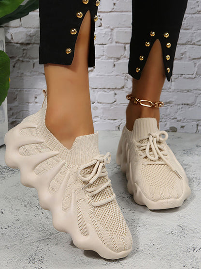 Elastic Lace-up Knit Breathable Sneaker