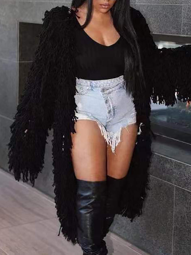 Crochet Fringe Knit Cardigan