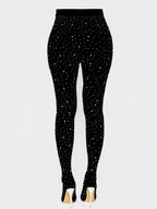 Rhinestone Stiletto Pointed Toe Pants Boots