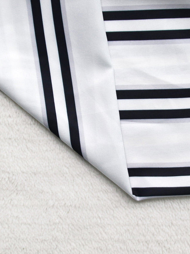 Collar Stripe Plus Size Shirt Dress