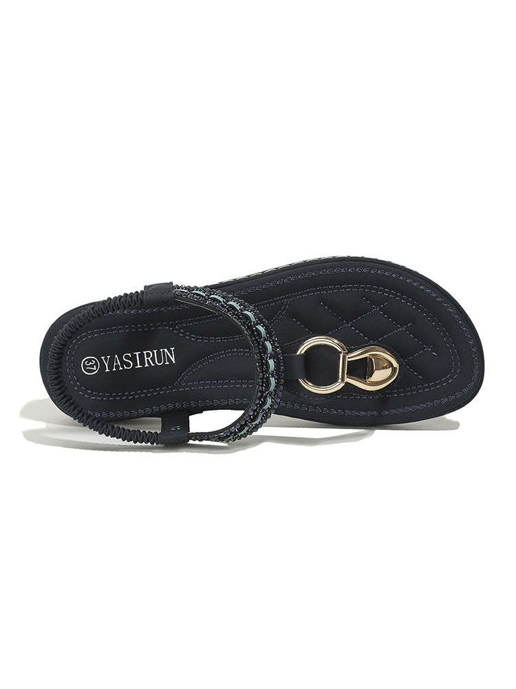 Folk-Custom Rhinestone Flip Flop