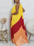 Color Block Sleeveless Maxi Dress