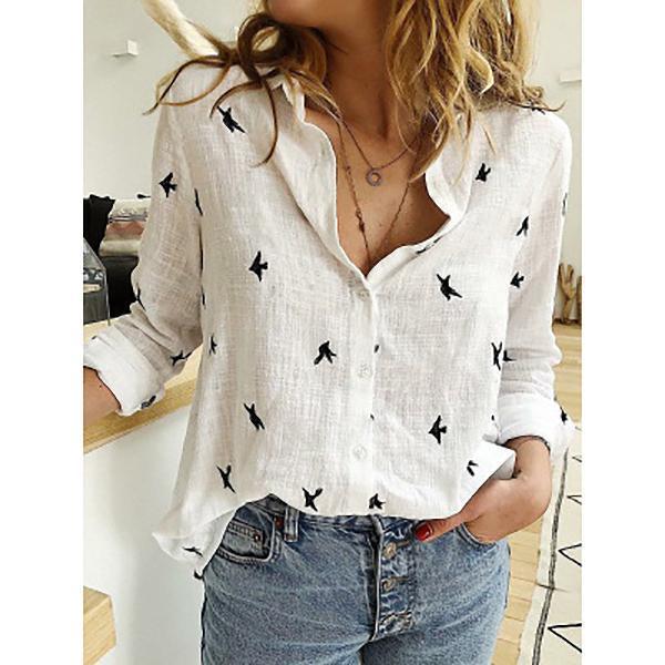 Loose Fit Long Sleeve Linen Shirt
