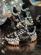 Rhinestone Mesh Chunky Sneakers