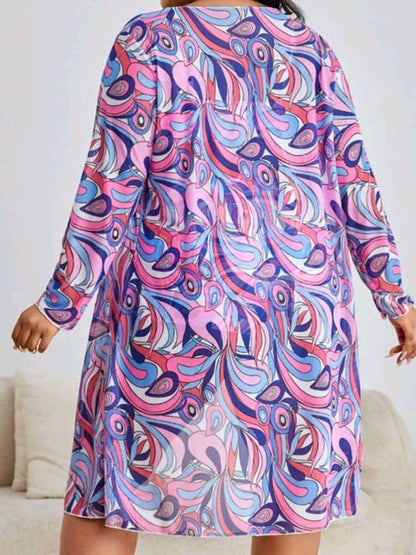 Conjuntos cortos con estampado floral de tres piezas de talla grande