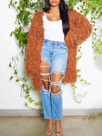 Crochet Fringe Knit Cardigan