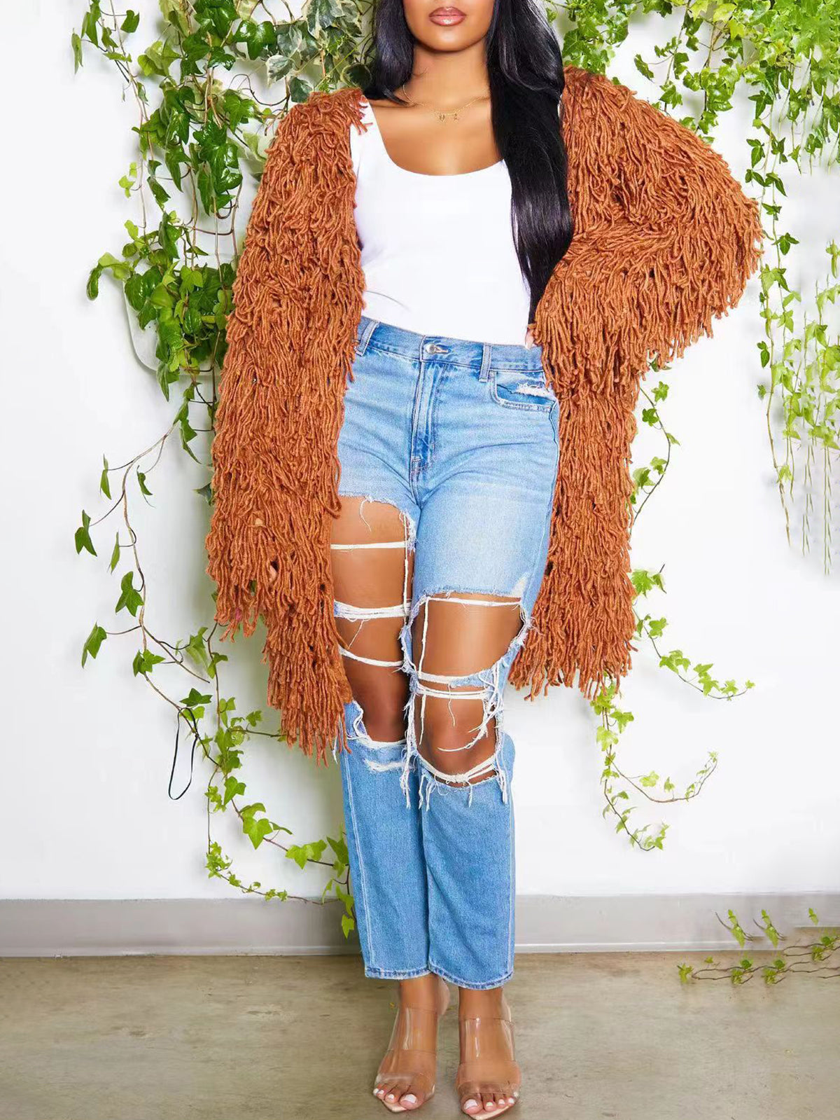 Crochet Fringe Knit Cardigan