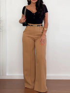 High Waist Straight Leg Pants