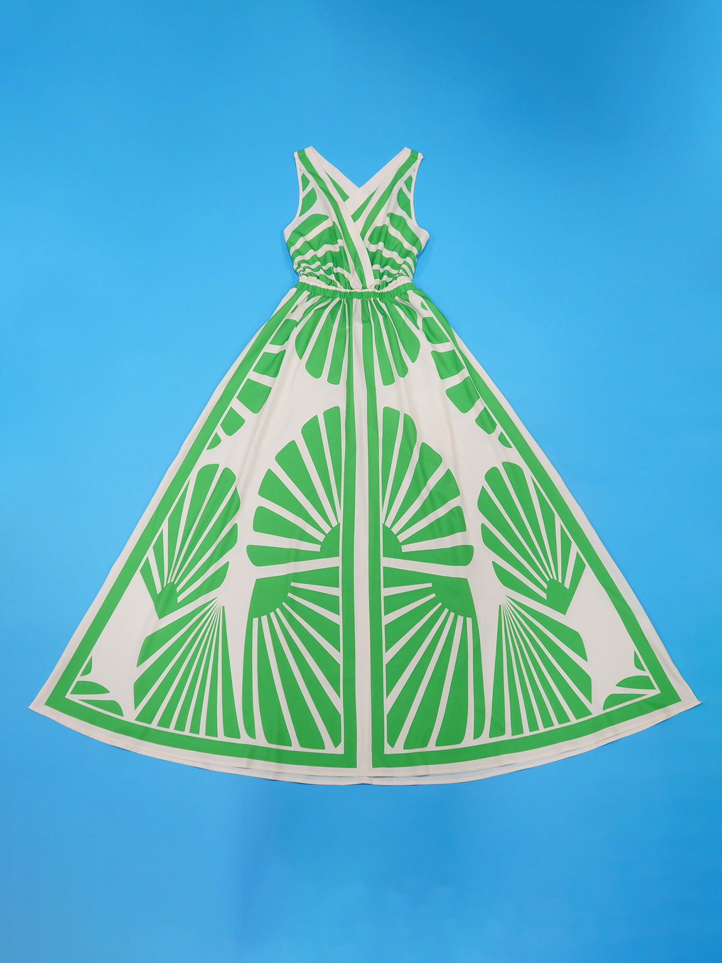 Boho Print Cross Back Maxi Dress