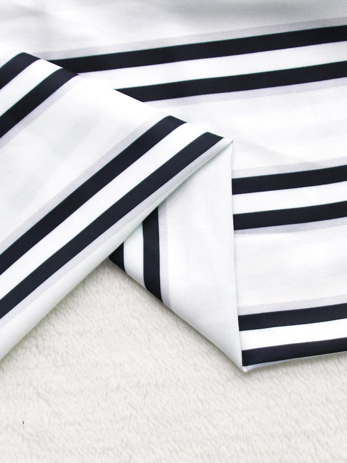 Collar Stripe Plus Size Shirt Dress