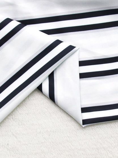 Collar Stripe Plus Size Shirt Dress
