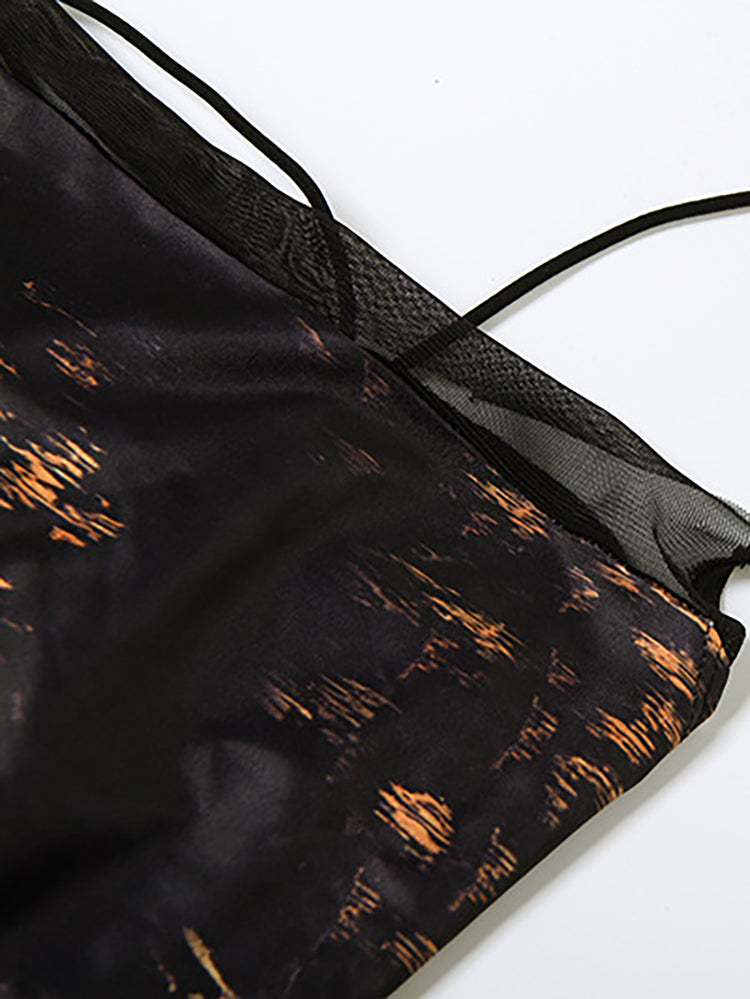 Leopard Lace Patchwork Dress