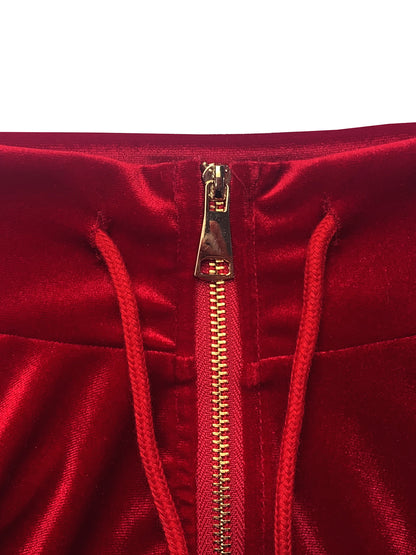 Zipper Jacket Wide Leg Pants Set
