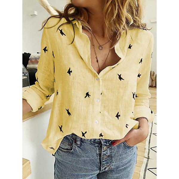 Loose Fit Long Sleeve Linen Shirt