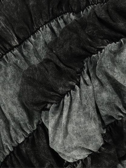 Two Pieces Solid Color Ruched Pants Set