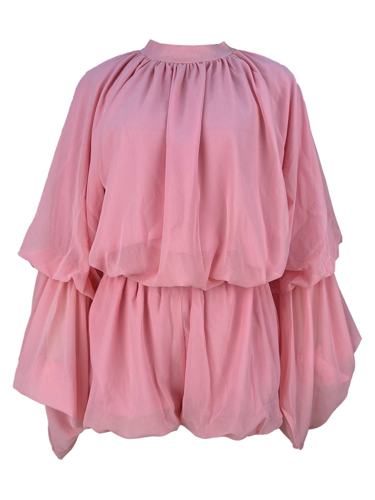 Ruffle Lantern Sleeve Top Shorts Set