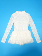 Lace Ballet Tulle Backless Romper