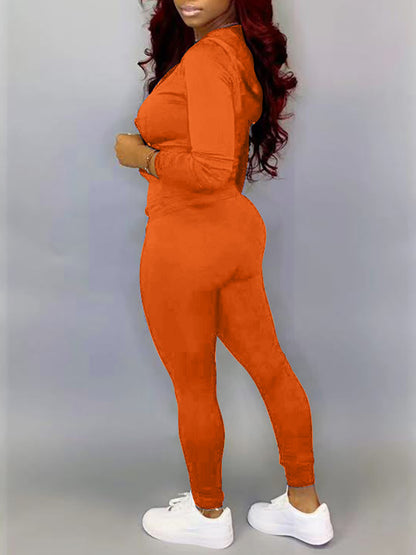 Hooded Zip Jacket Jogger Set