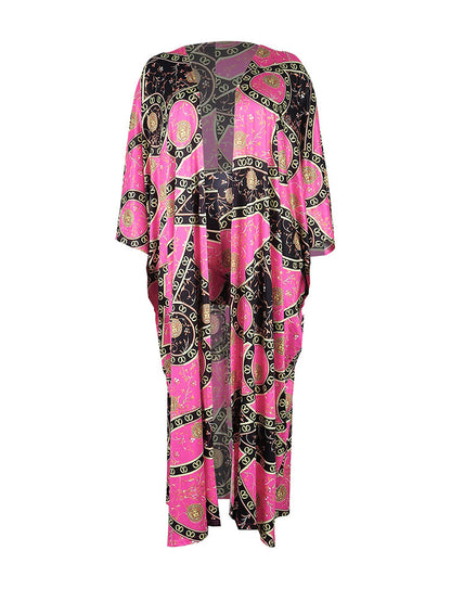 Conjunto de cárdigan de dos piezas con estampado floral