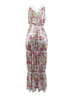 Vestidos largos sin espalda con estampado floral y tirantes finos