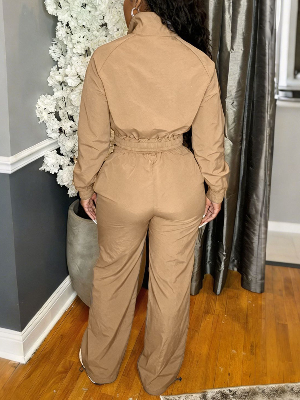 Striped Zip Jacket Pants Set