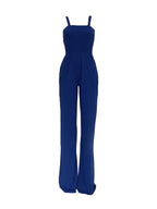 Strap Smocked Wide Leg Jumpsuit