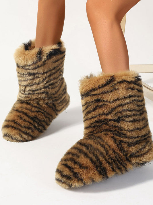 Y2K Furry Mid-Calf Winter Boots
