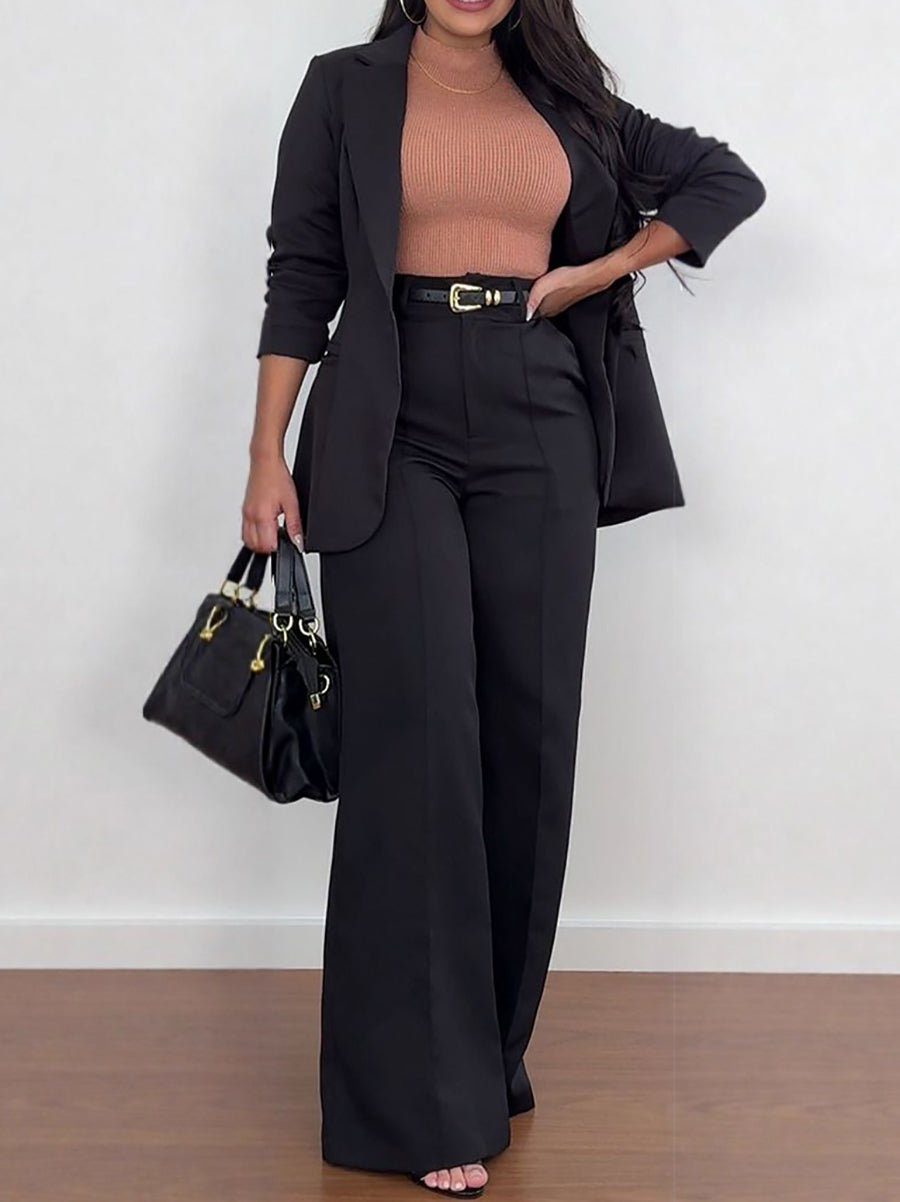 High Waist Straight Leg Pants