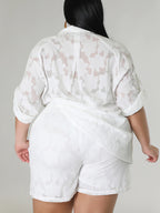 Plus Size Floral Top Shorts Set