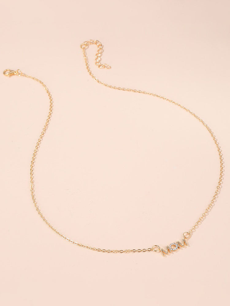 Collares de cadena de mamá con diamantes de imitación