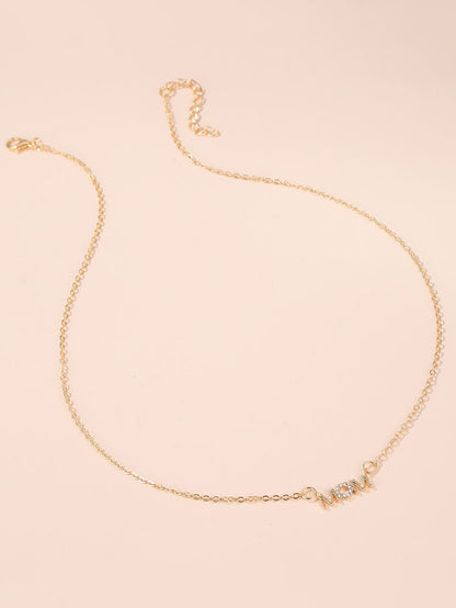 Collares de cadena de mamá con diamantes de imitación