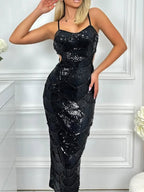 Beaded Mermaid Hollow Out Maxi Dress