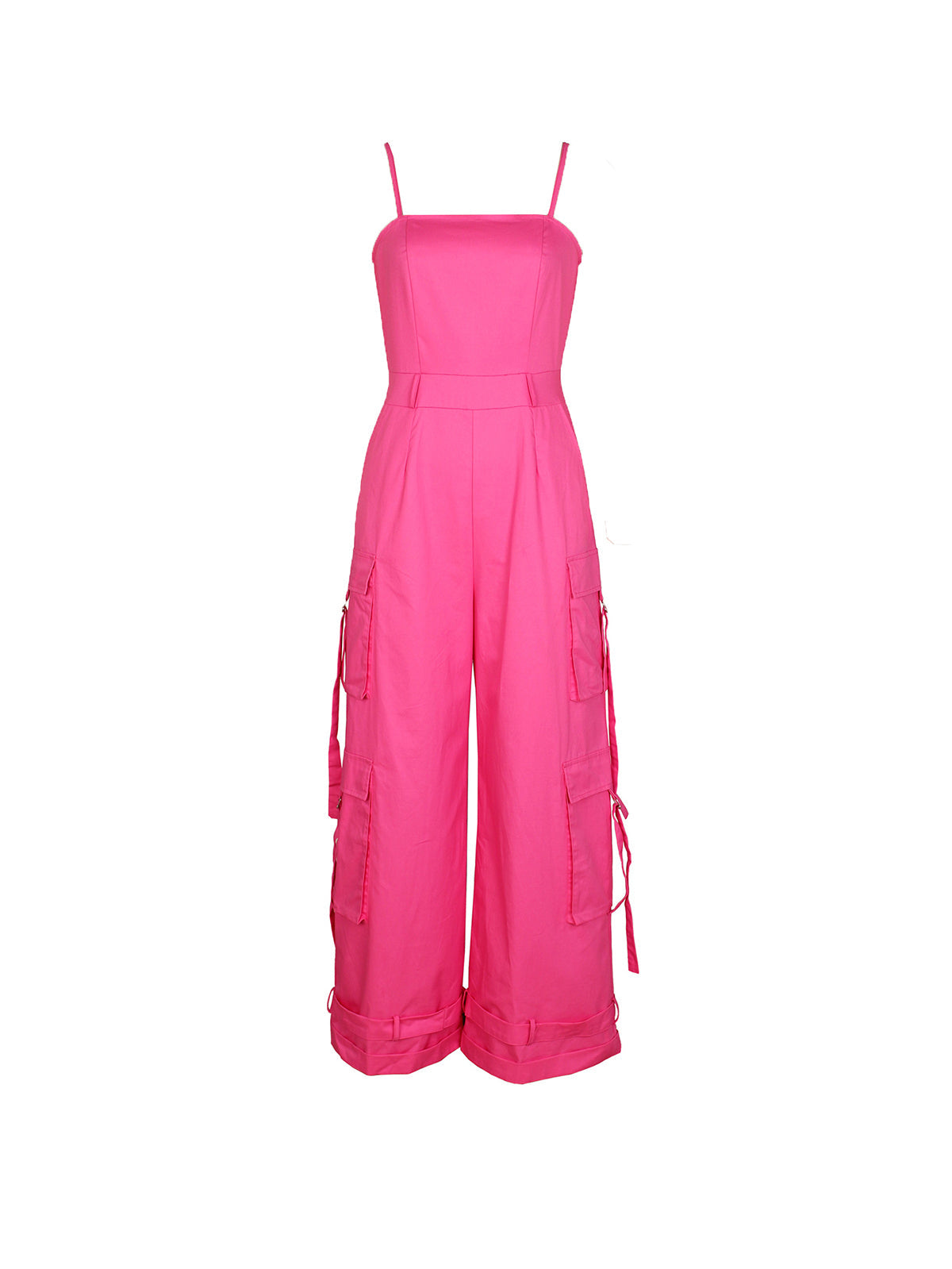 Spaghetti Strap Cargo Wide Leg Jumpsuit