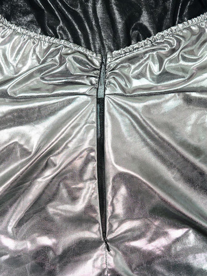 Glitter Halter Cowl Neck Backless Jumpsuit