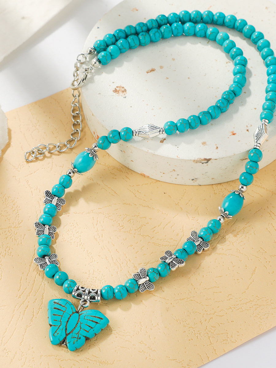 Bohemian Turquoise Earring Bracelet Necklace Sets