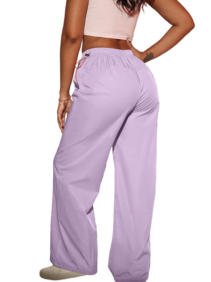 Elastic Waist Cargo Wide Leg Pants