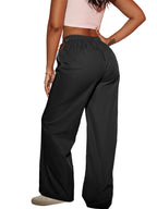 Elastic Waist Cargo Wide Leg Pants