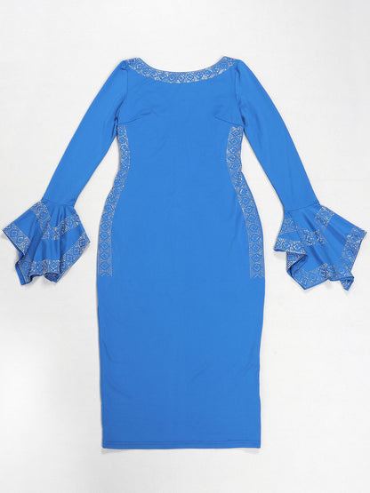 Rhinestone Bodycon Backless Dress