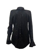 Sequin Loose Flare Sleeve Shirt Mini Dress