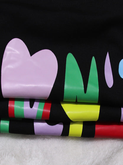 Colorblock Letter Print T Shirt Mini Dress